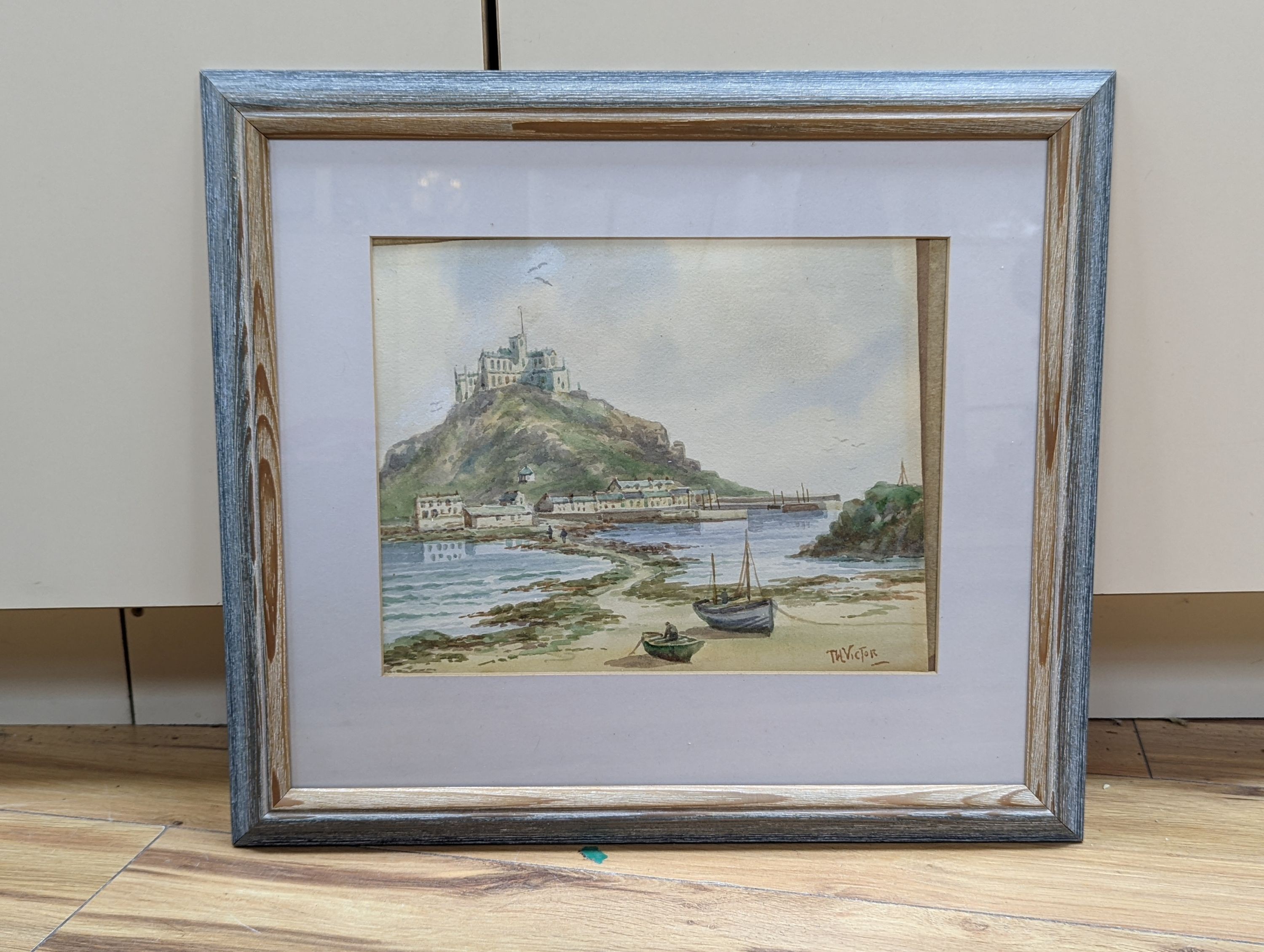 Thomas Herbert Victor (1894-1980), watercolour, St Michael's Mount, signed, 21 x 27cm